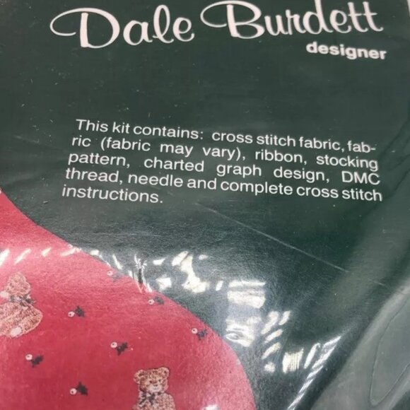 Dale Burdett Christmas Cross Stitch Kit Merry Chris-Moose 16" Stocking - SEALED - Picture 3 of 5